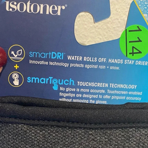 Isotoner Men’s Gloves Medium NEW smart touch smart dri black gray - Picture 2 of 10